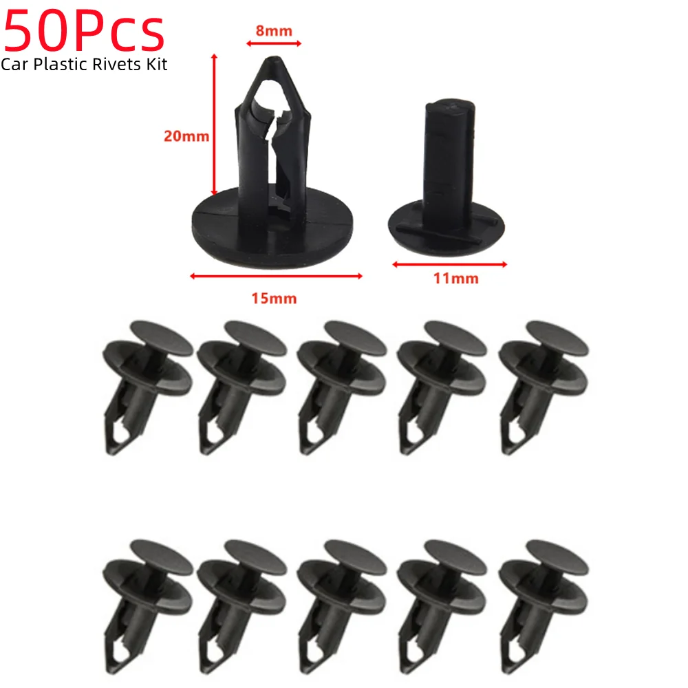 50 X Clips de rivets en plastique de remplacement pour ATV UTV 8 mm 5/16 293150089 pour garniture de porte, voiture, accessoire de voiture pare-chocs