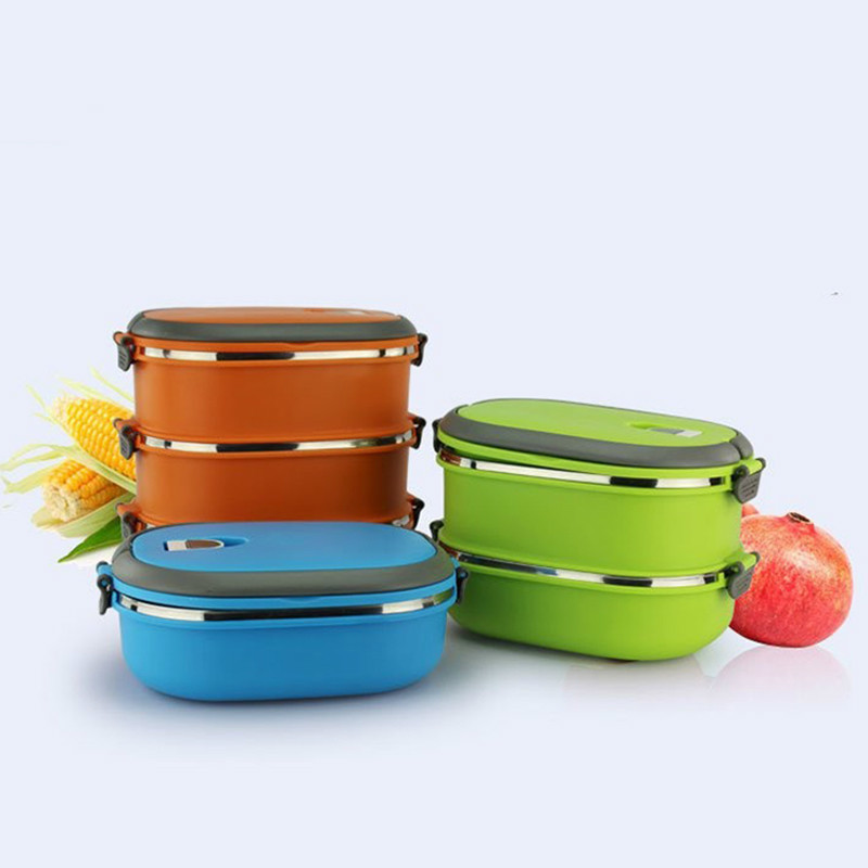 Meerlaagse thermische lunchbox bento lunchbox stevige kommen roestvrijstalen voedselcontainer keuken servies verwarmde opbergruimte kinderen