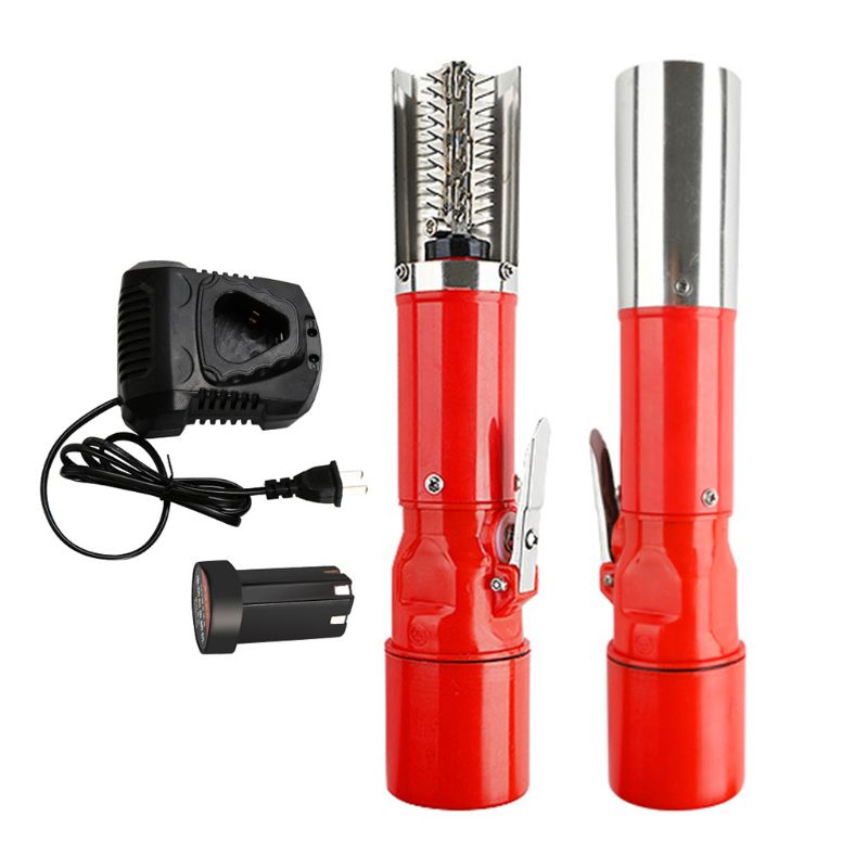 Electric Fish Scale Remover Cleaner Seafood Tool Stainless Steel Waterproof Cordless Automatic Scraper Kitchen Helper Cleaning B: Red-rechargeable