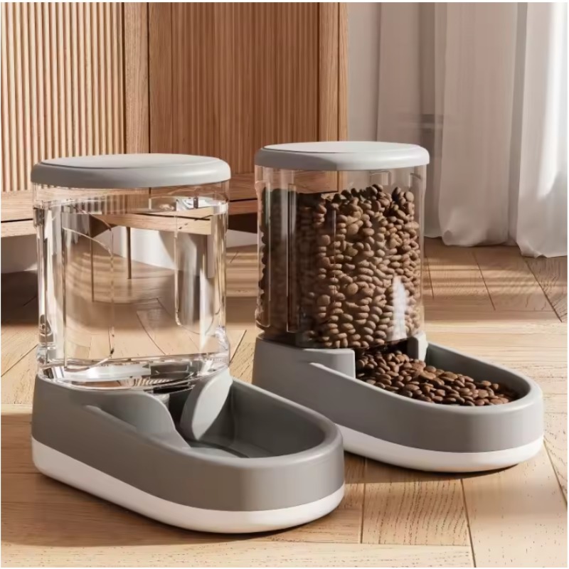+ Automatische voerbak en waterdispenser met grote capaciteit voor honden/katten, zwaartekracht - gevoed, geen stekker vereist