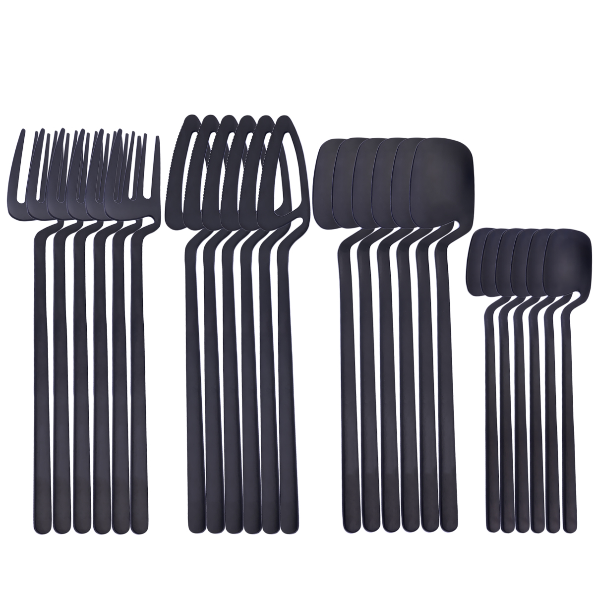 Zoseil Cutlery Set Stainless Steel Dinnerware Black Stainless Steel Spoon Set Fork Spoon Knife Steel Cutlery Dinnerware Set