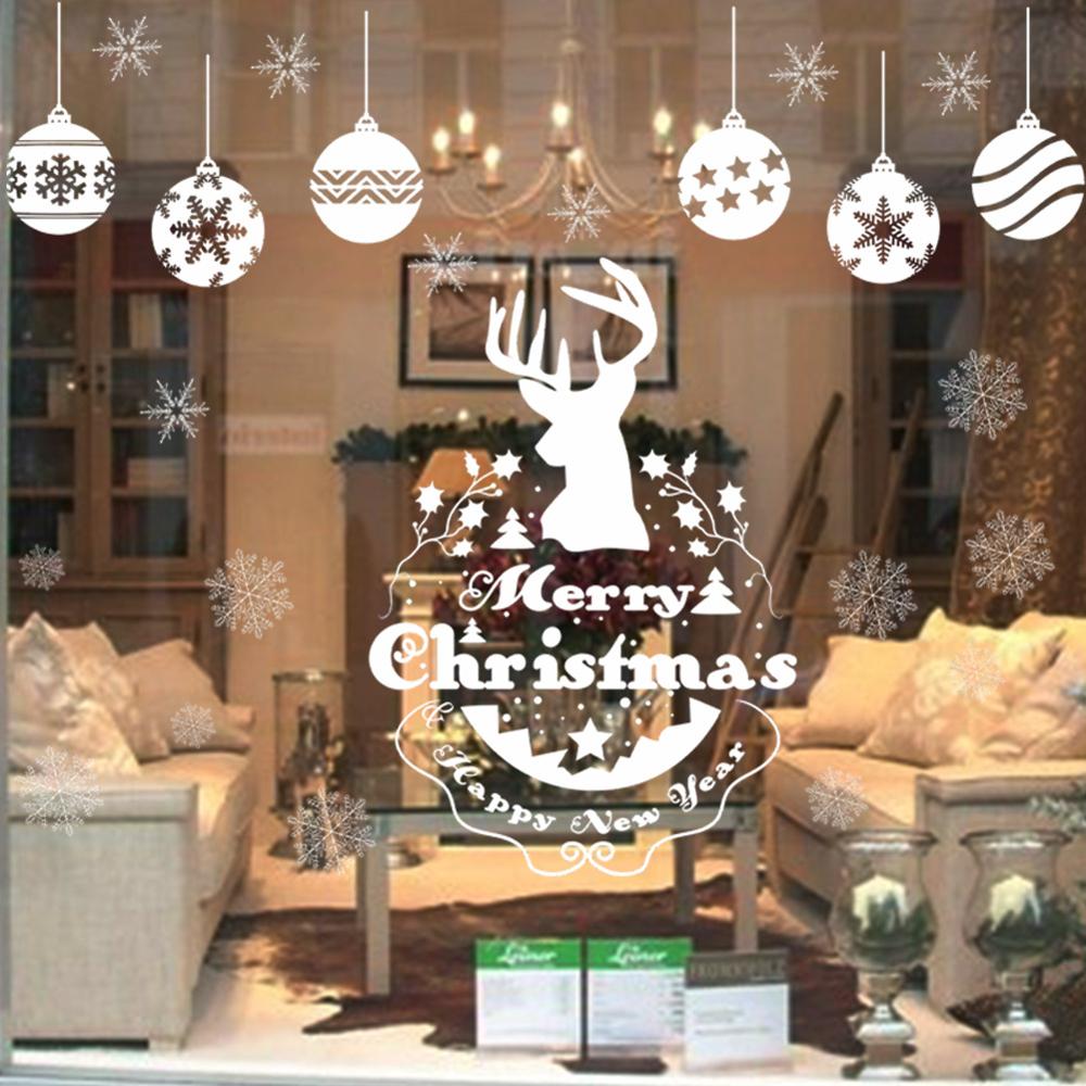 OULII 50 stuks 3D lamp fluorescerende sneeuwvlok muursticker sticker venster klings voor kerstfeest decoratie (blauw