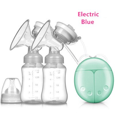 Manual electric breast pump breast pump milker suction power automatic massage postpartum lactator: Blue