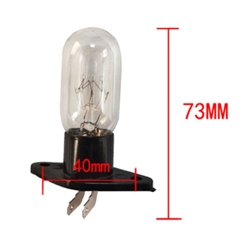 2A 240V 25W Microwave Oven Bulb Refrigerator Lighting Bulb Base with Holder Replacement Universal