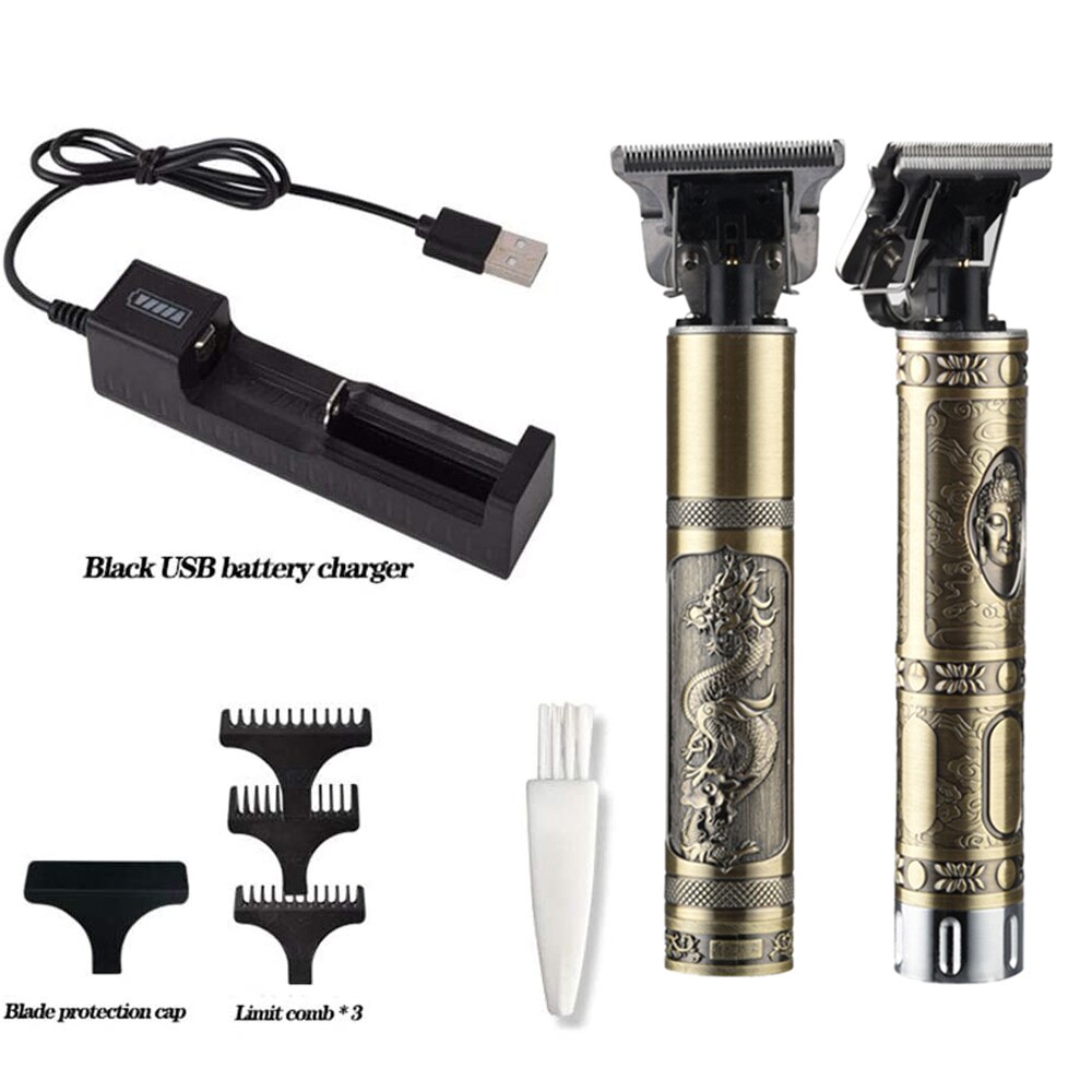 T-Outliner Skeleton Cordless Trimmer Men 0 Mm Bald Head Hair Clipper Finish Men Close Hair Cutting Machine Barbershop Shaver: Red