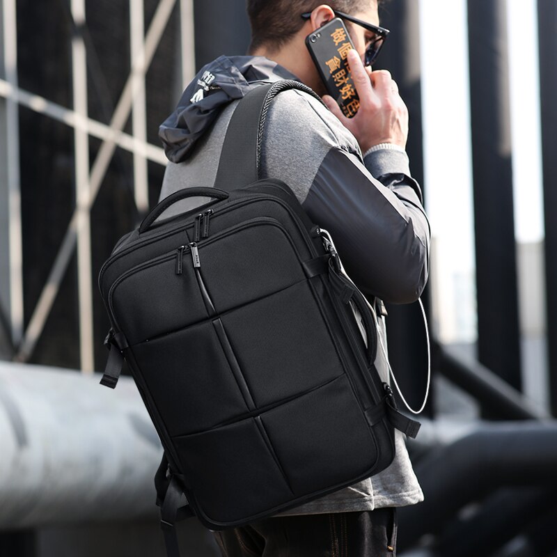 Rowe heren grote capaciteit meerlaagse rugzak usb-oplaadbaar waterdicht 17.3 inch computertas kan schoenen opbergen reistas
