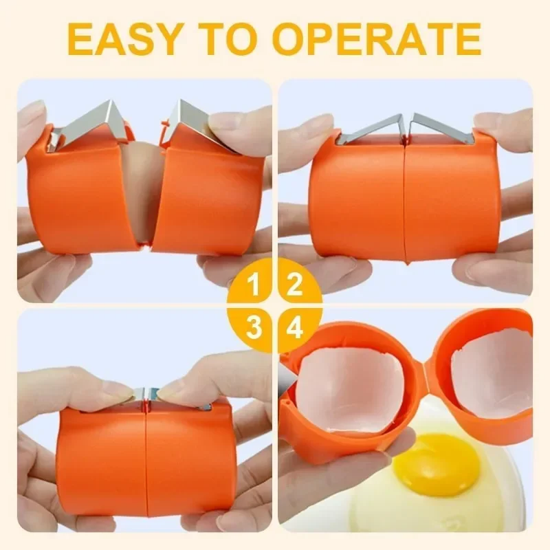 Ouvre-coquille d'œuf en plastique, brise-œufs manuel , séparateur de coquille d'œuf antiadhésif, outils de cuisson de cuisine multifonctionnels