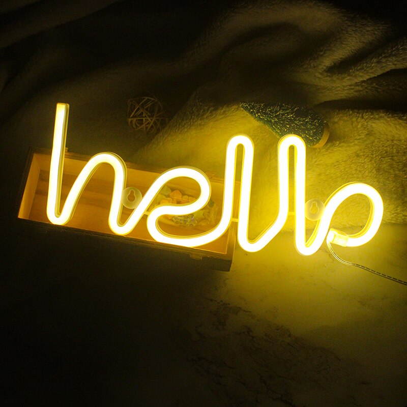 Ineonlife Beeindruckend Hallo LED Neon- Licht Zeichen Buchstaben Neon- Zeichen Weihnachten Party Hochzeit Dekorationen Zauberstab Zimmer Dekor Neon- Lampe: G