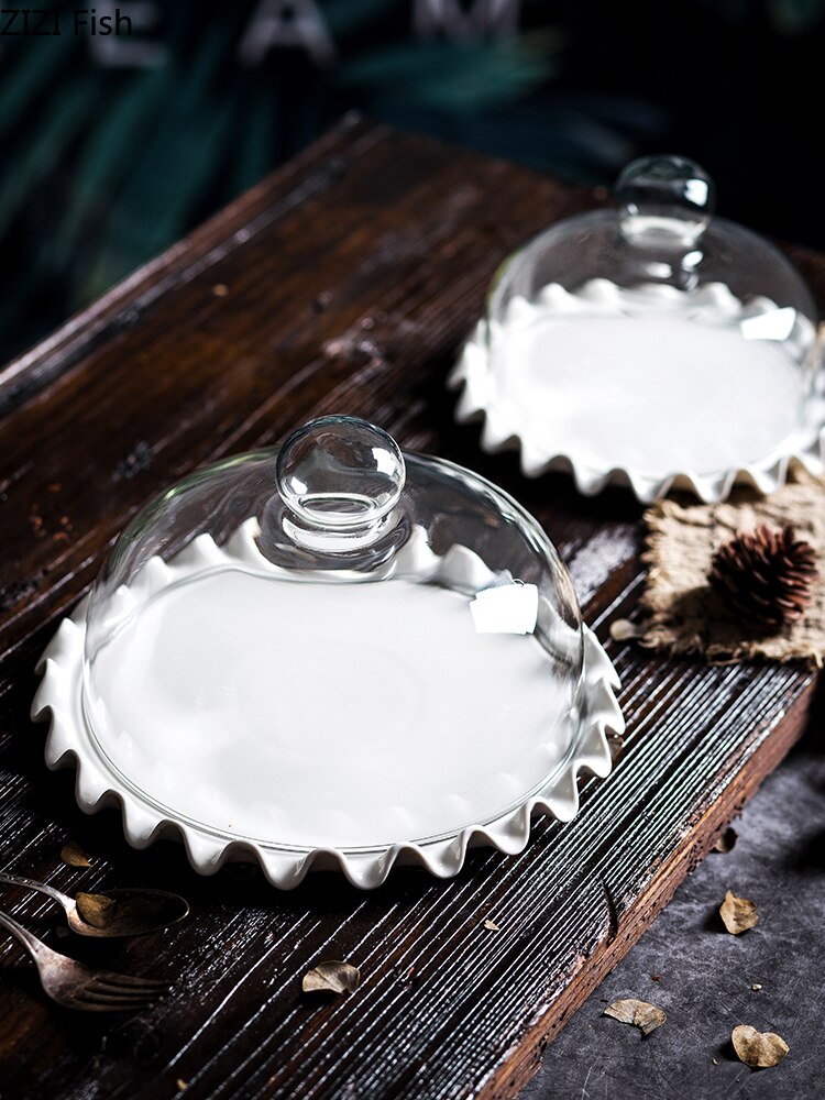 Céramique gâteau support gâteau plateau fruits plateau Dessert Table présentoir verre couverture mariage fête décoration ménage