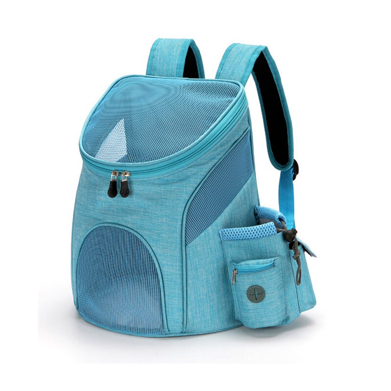Bolsa de malla portátil para perros, mochila transpirable para perros, bolsa de transporte de gran tamaño para viajes al aire libre, Transportín para mascotas: Little blue / L