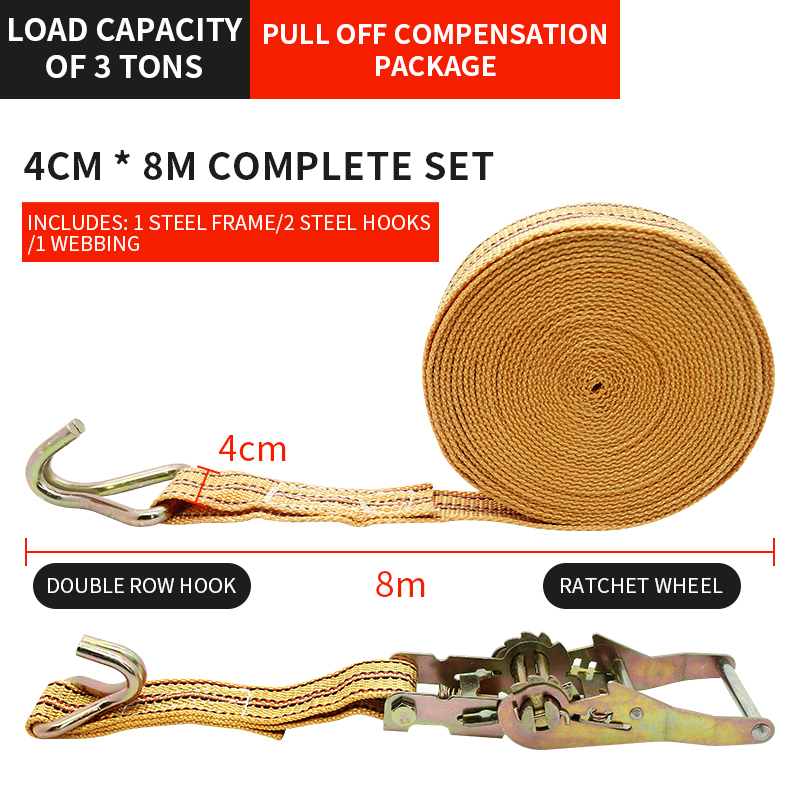 Truck Binding Strap Tightener Small Ratchet Tightener Self-Locking Rope Tightener Cargo Packing And Fixing Strap Airplane Strap: Orange