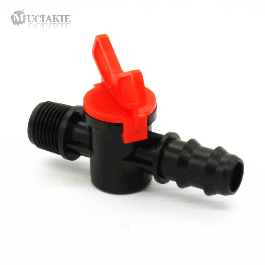 MUCIAKIE 1PC 1/2'' Male Thread Valve Connector to 20mm Garden Irrigation Fitting Micro Garden Pipe Drip Tape Adaptor