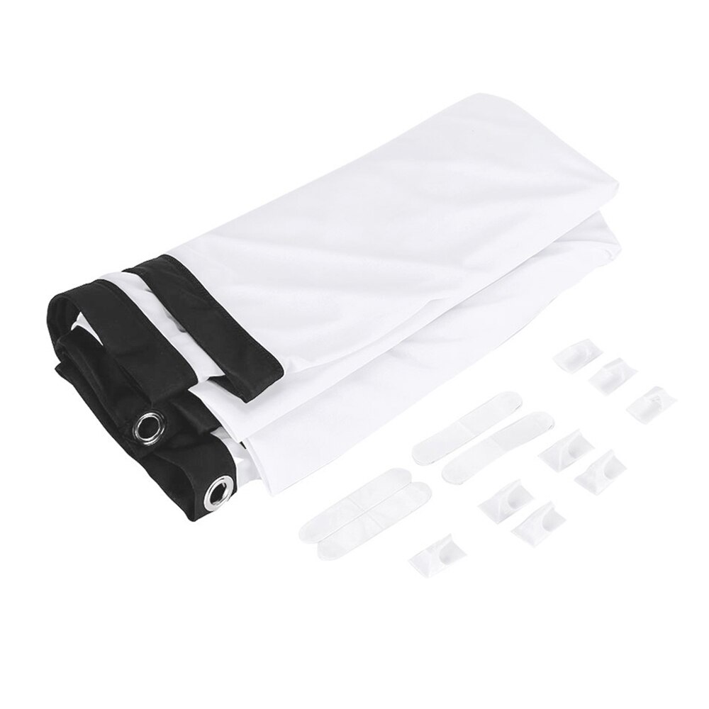 Factory direct polyester white soft simple curtain folding movie curtain projector home anti-light curtain Moisture-proof