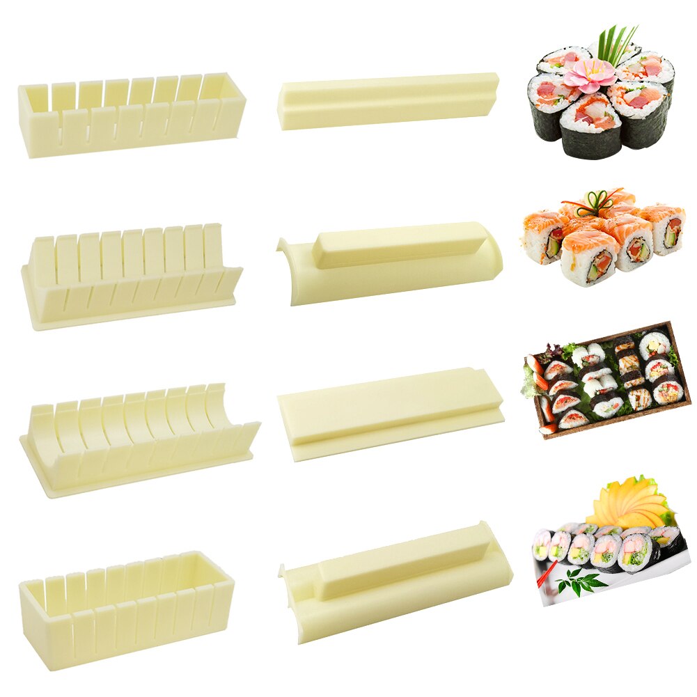 3PCS DIY Sushi Maker Sushi Plastic Making Kit Roller Rice Mold Easy Sushi Cooking Chef kitchen Japanese Sushi Cooking Tools