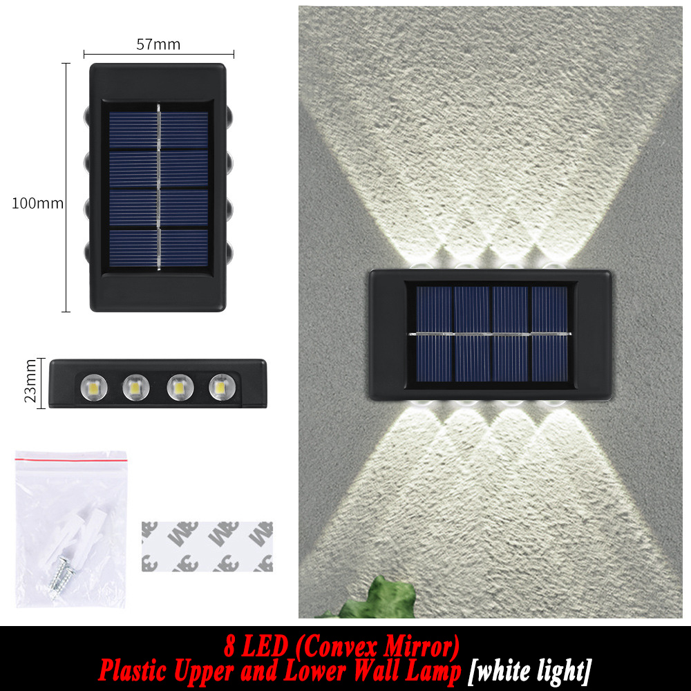 Solar Wandlamp Buiten 4/6/8/10/12/16LED Licht Waterdicht Op En neer Lichtgevende Verlichting Balkon Yard Tuin Decoratie Verlichting