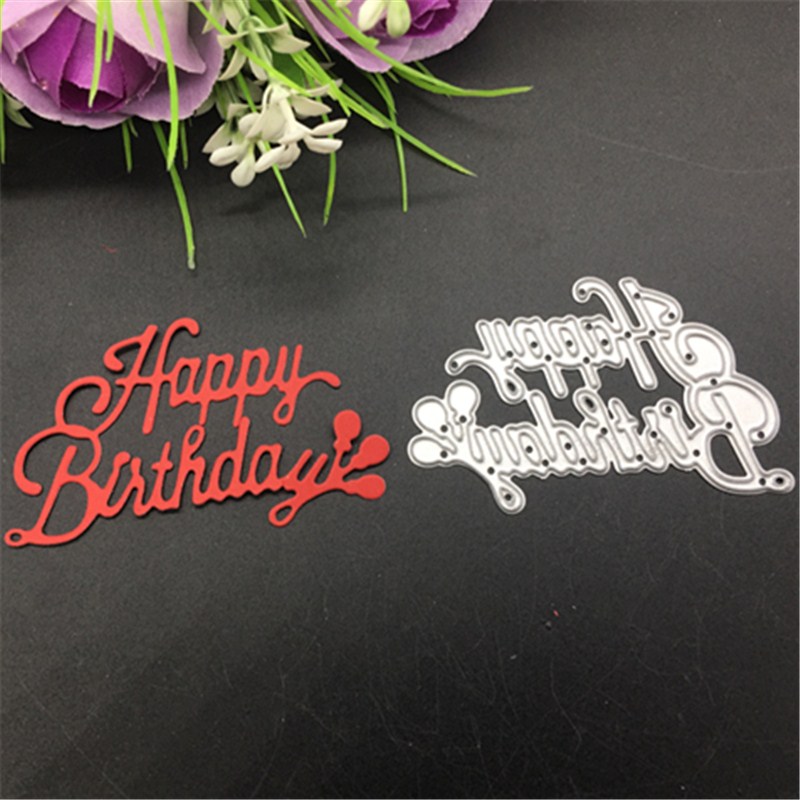 Wünschen buchstaben glücklich geburtstag Metall schneiden stirbt Schablone Scrapbooking Fotoalbum Karte Papier Präge Handwerk DIY