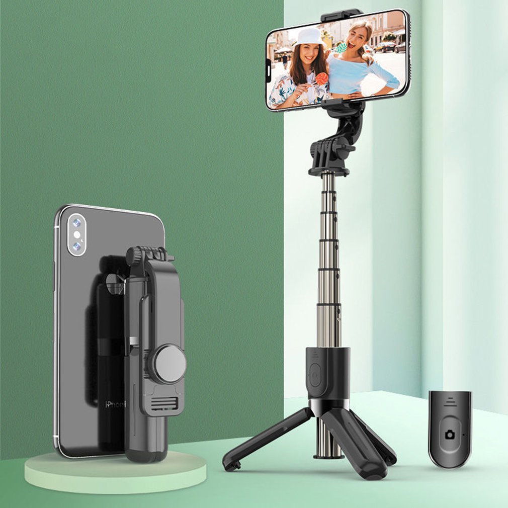 L10 selfie-sticks aus aluminiumlegierung mit kabelloser fernbedienung, sechsteiliger, teleskopierbarer mini-selfie-stick mit live-unterstützung