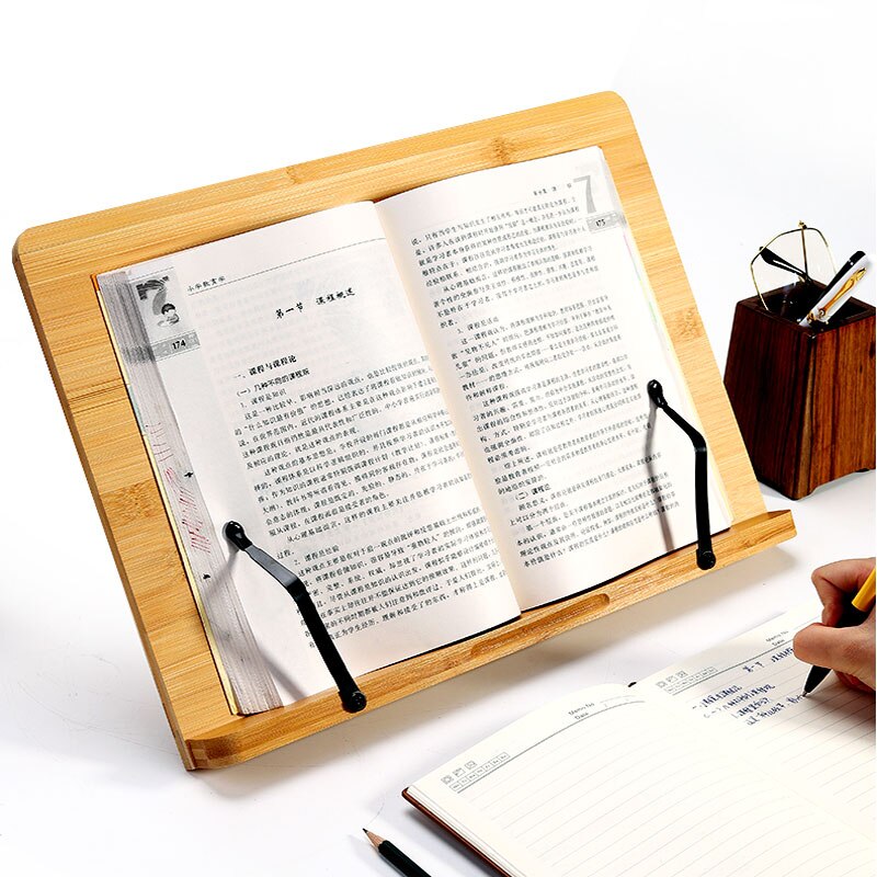 Djustable Reading Rest Tablet Cook Home Study Room Book Holder Foldable Cookbook Stand Pages Fixed Kitchen Bookends Shelf Wood