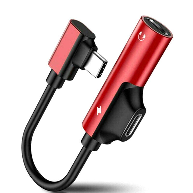 USB C naar 3.5mm Audio Adapter - Type-C naar Aux Kabel voor Koptelefoon - Telefoon Audio Converter: Oranje
