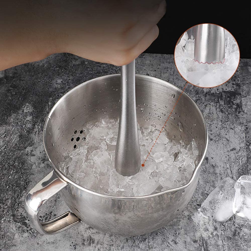 Stainless Steel Wine Mixing Stick Cocktail Muddler Shaker With Crushing Hammer DIY Drink Fruit Mojito Crushed Ice Barware Tool