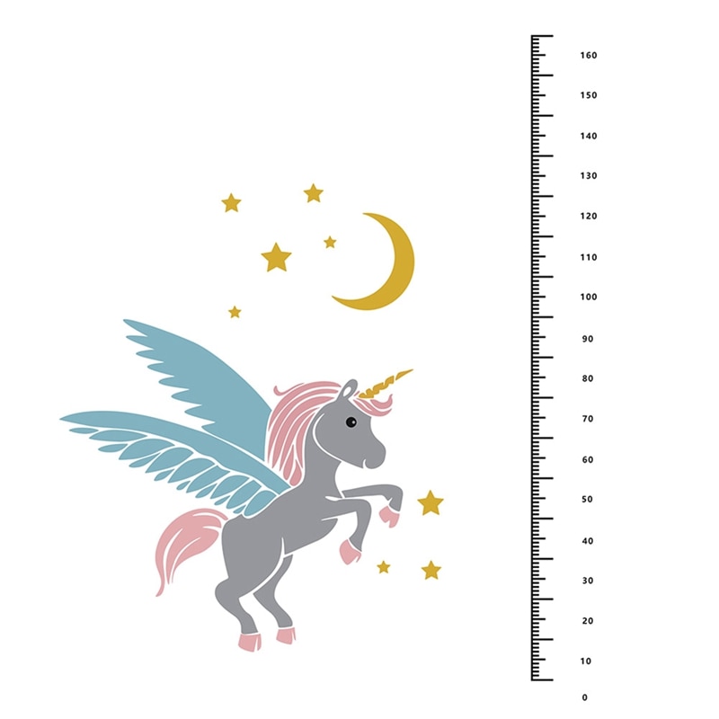 Cute Unicorn Height Wall Stickers Meter Ruler Kid ... – Grandado