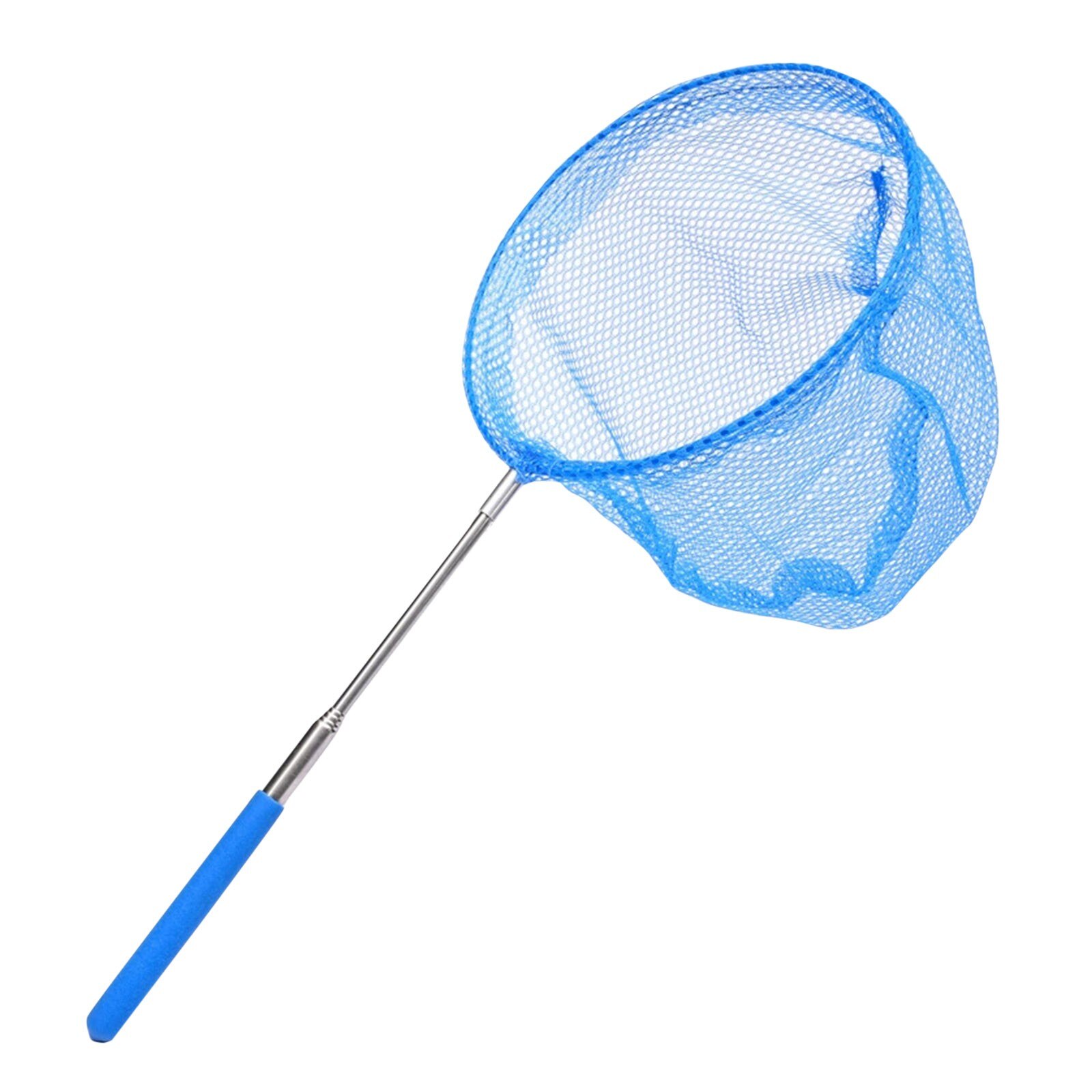 Retractable Children's Fishing Net And Insect Net Folding Bucket Retractable Multi-purpose Thicken Fishing Car-washing Gadget: Blue 