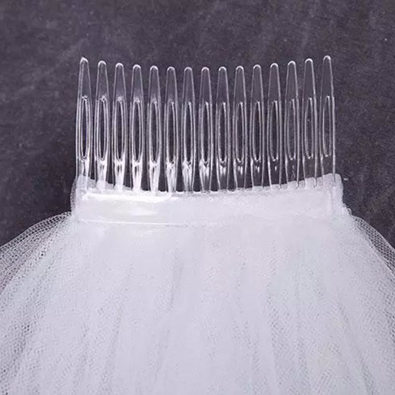 Tulle Wedding Dress Veils Fluffy White Multi Layer Bridal Hair Veil Comb Bride Fairy Marriage Accessory