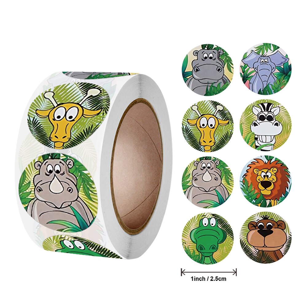 500 stuks beloningsstickers motiverende stickers op rol voor kinderen voor schoolbeloning studenten leraren schattige dieren stickers etiketten