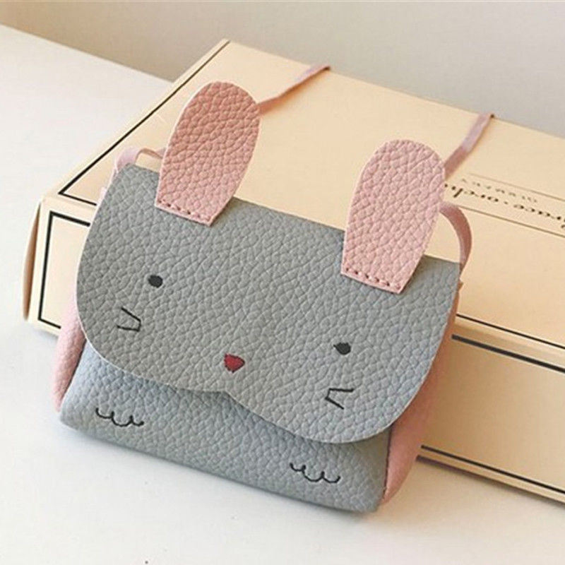 Baby Kids Meisje Bunny Schoudertas Leuke Dier Opslag Crossbody Messenger Bags Handtas Kids: GRAY