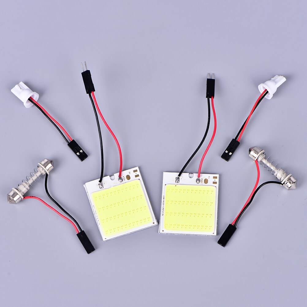 1Set 2XT10 48 COB SMD LED Panel Super White Interior Read Map Bulbs Lighting Stadium