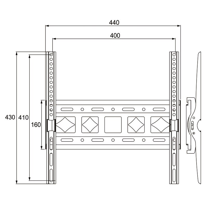 Universal 60KG Adjustable TV Wall Mount Bracket Flat Panel TV Frame Support 15 Degree with Level for 26 - 65 Inch LED Monitor