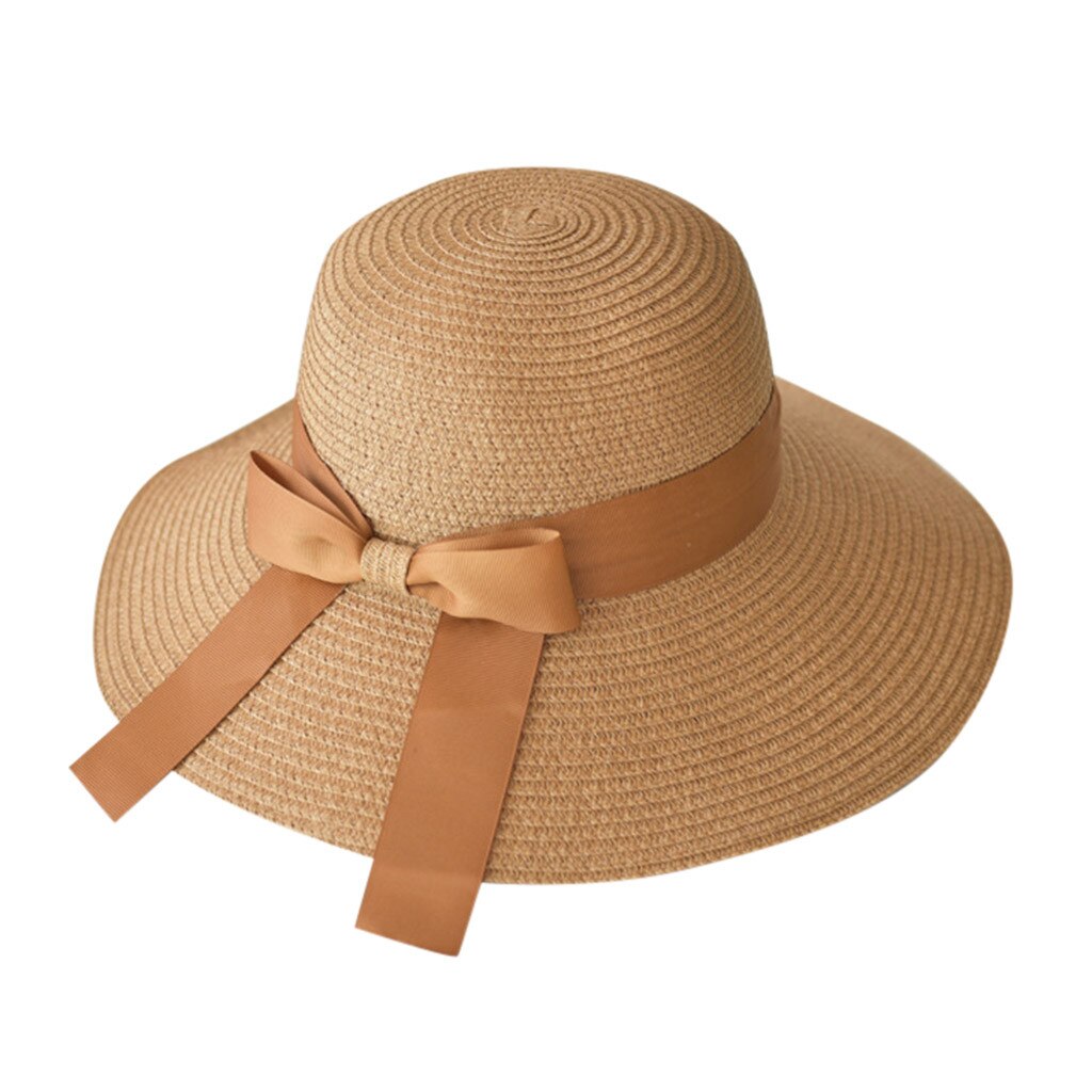 Femmes Nouvelle Dames Femmes Décontracté À Large Bord Disquette Pliable Paille Plage Chapeau Décontracté Chapeaux Gorras