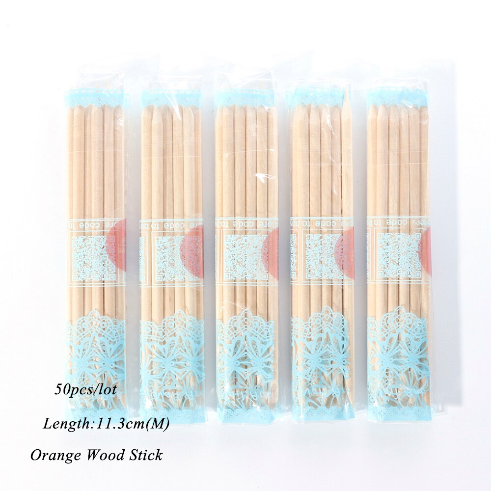 10/30/50/100pcs Bois Baguettes D&#39;orange Ongles Cuticule Poussoir Retrait Parsemant Gemme Outil De Manucure Pédicure Ongles Ensemble de Bâtonnets De NT709: 50pcs M