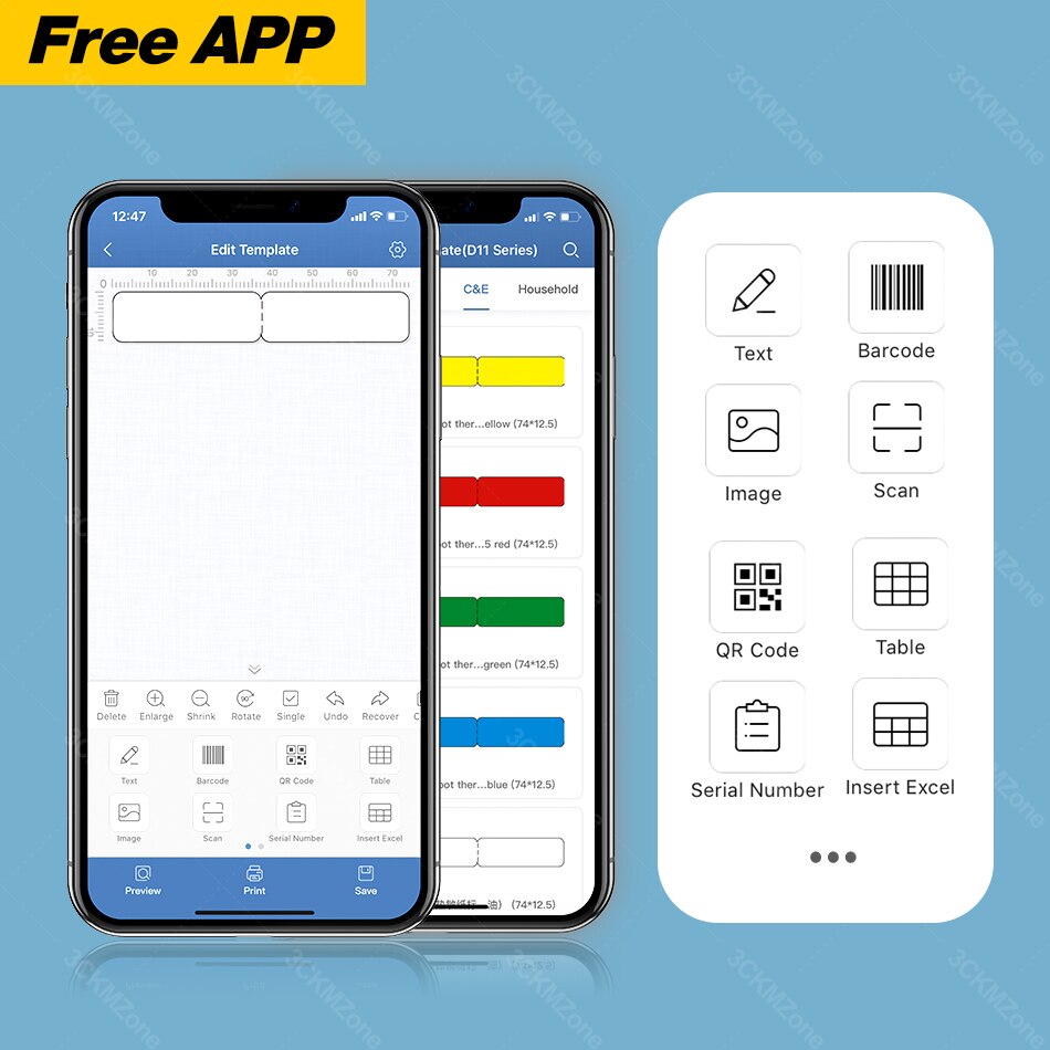 Wireless Label Printer Portable Pocket D11 Label Printer Bluetooth Thermal Label Printer Fast Printing Home Use Office Printer