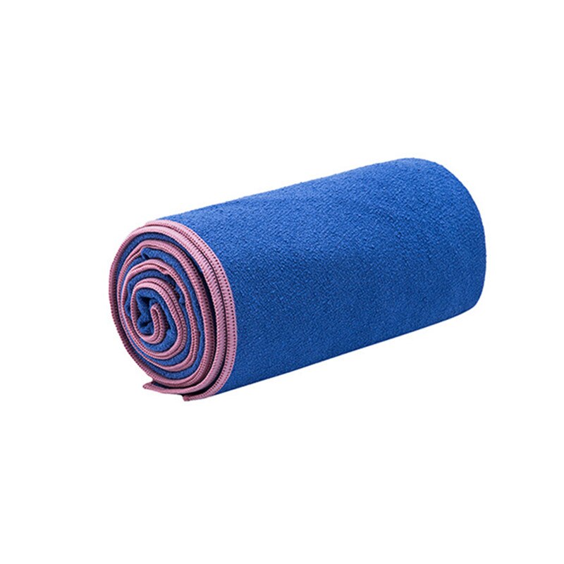 Skridsikker solid yoga tæppe beskyttelsesmåtte håndklæde indendørs dansepude pilates fitness klud: Blå