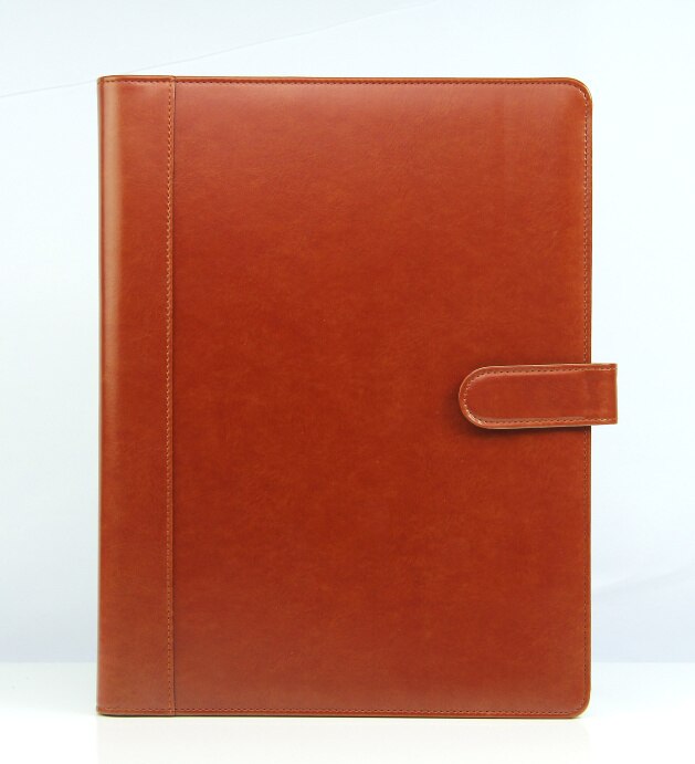 PU leather hasp business manager bag file folder a4 document holder organizer portfolio with calculator 541A: A4 brown