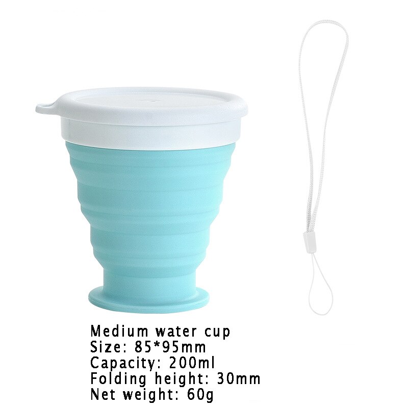 Nowy składany kubek silikonowy kubki robić kawy podróży składany kubek wody jedzenie stopień artykuły spożywcze odkryty kubek herbata kawa Handcup: M-niebieski