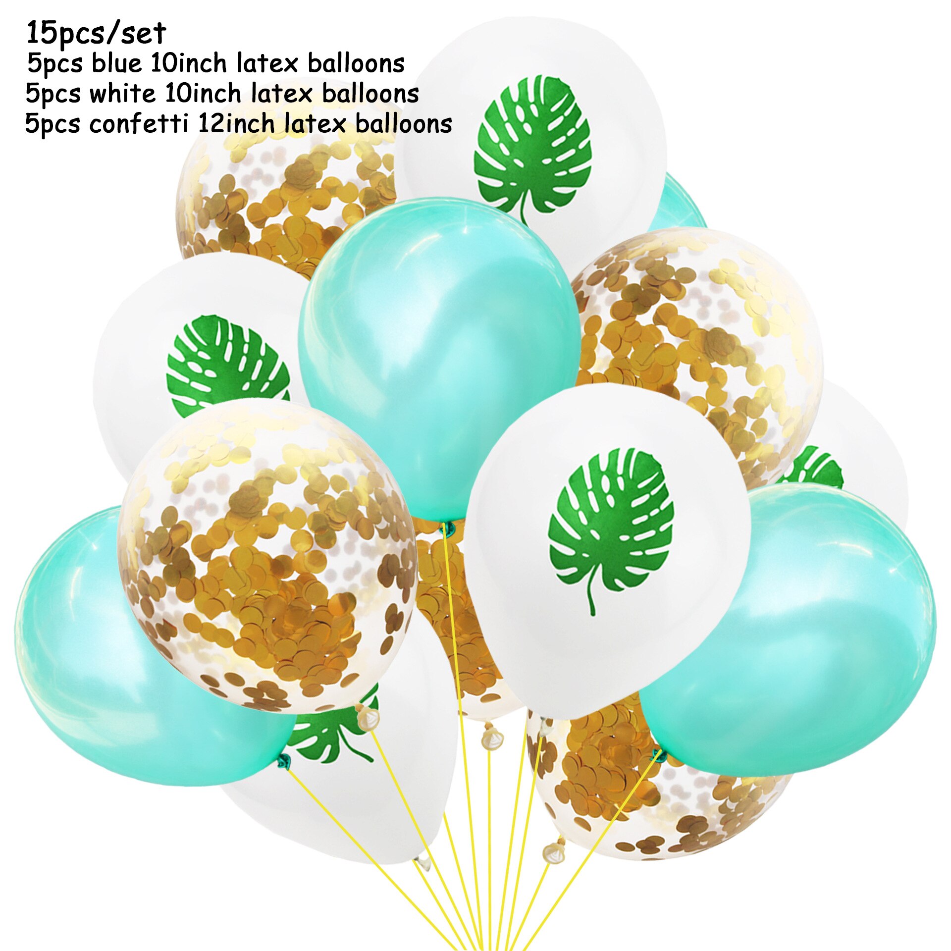 15pcs/set Flamingo Latex Balloons Decoration 12inch Confetti Animal Balloon Happy Hawaiian Baloes for Kids Birthday Party Favors