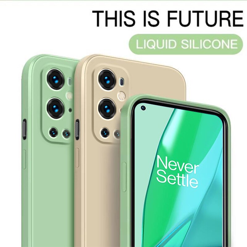 Platz flüssiges silikon fall für oneplus 9 pro abdeckung coque funda weiche luxus kamera objektiv protector schutzhülle