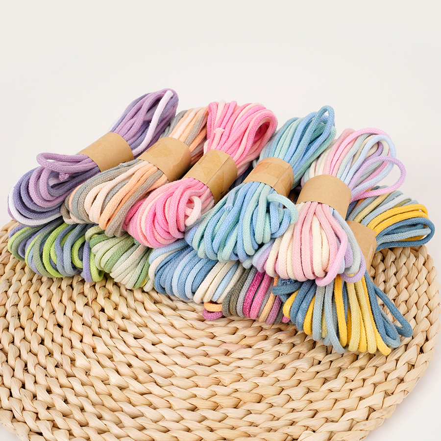 1 szt. 3mm Gruby Gradientowy Tęczowy Sznurek Bawełniany 10M Kolorowy Pleciony Sznurek robić DIY Biżuterii Makramy Bransolet Naszyjników i Rękodzieła