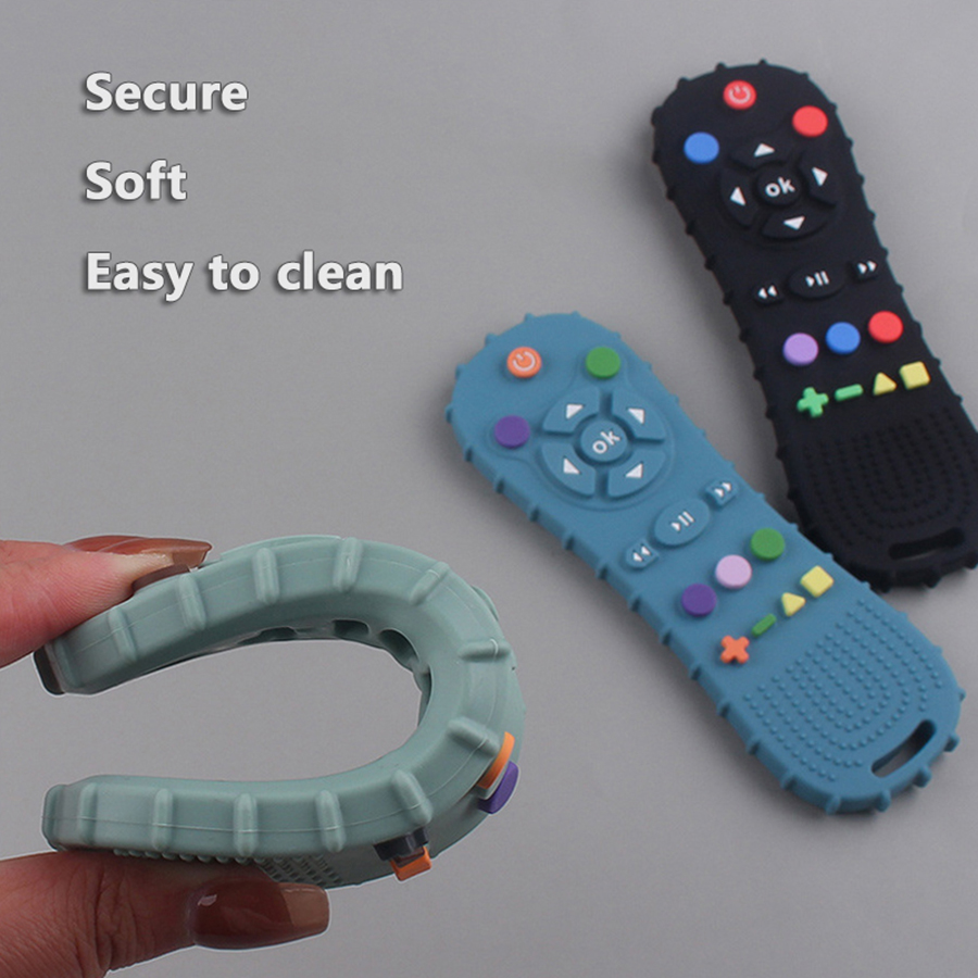 Anneau de dentition en Silicone avec télécommande pour bébé, 1 pièce, gants Anti-alimentation, sucette, Bracelet, bâton de dentition, jouets à mordre