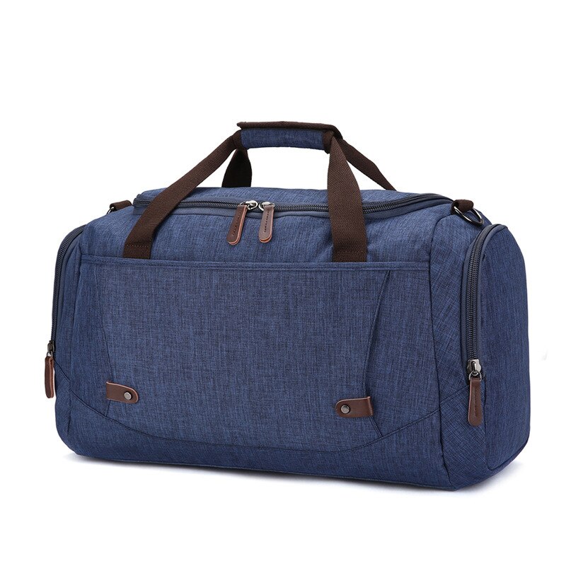 Retro Stijl Grote Capaciteit Canvas Business Travel Handtas Mannen Effen Kleur Vouwen Boarding Tas Grote Reistas