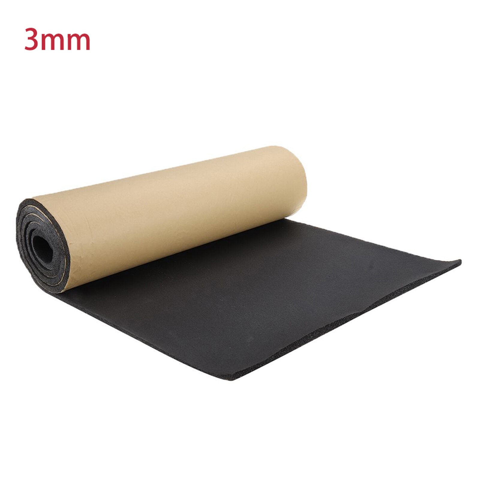 Aislamiento acústico de espuma acústica para coche, aislamiento acústico de ruido, algodón, aislante térmico: Black 200x50cm 3mm