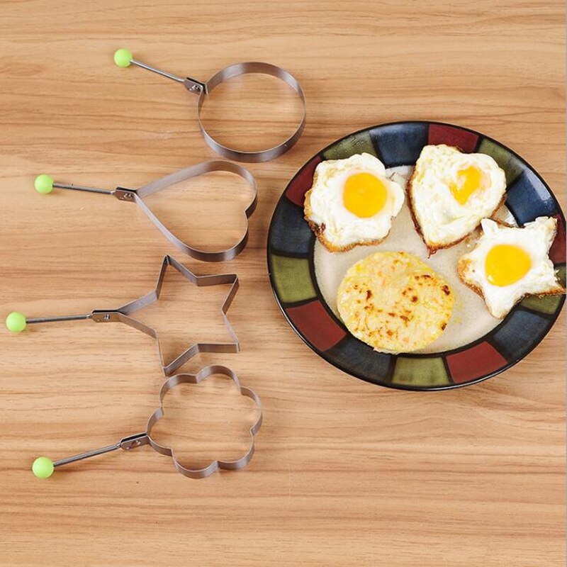 1 set Stainless Steel Fried Egg Mold Pancake Ring bluesky Heart start Round Shaper cooking tools kitchen accessories