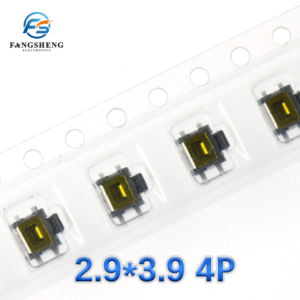 10/50PCS micro switch smd 2pin 4pin 3.9*2.9SMD switch button key for mobile phone 12v side button light touch switch 3X4: Lavender
