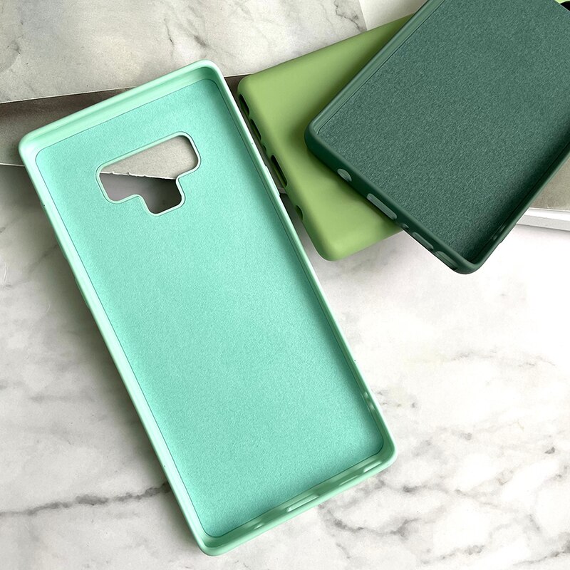 Funda de silicona líquida para Samsung Galaxy Note 9, cubierta trasera suave y sedosa de TPU para Galaxy Note 9