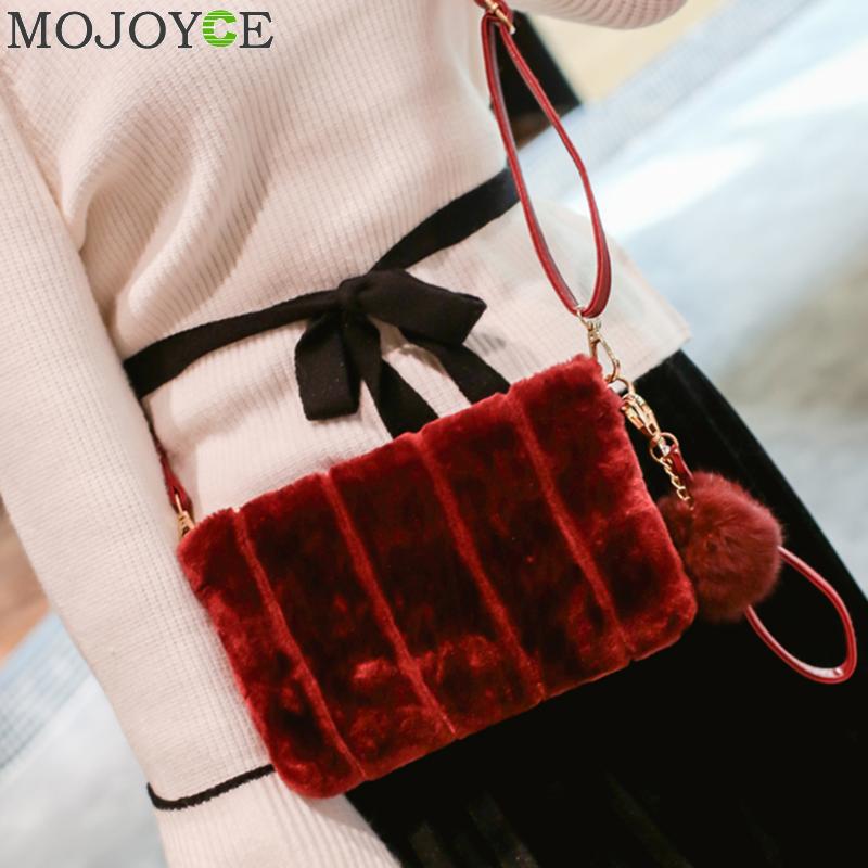 Winter Vrouwen Clutch Bont Pluche Zakken Casual Purse Soft Vrouwen Crossbody Tassen Mode Handtas Portemonnee Bolsas Feminina