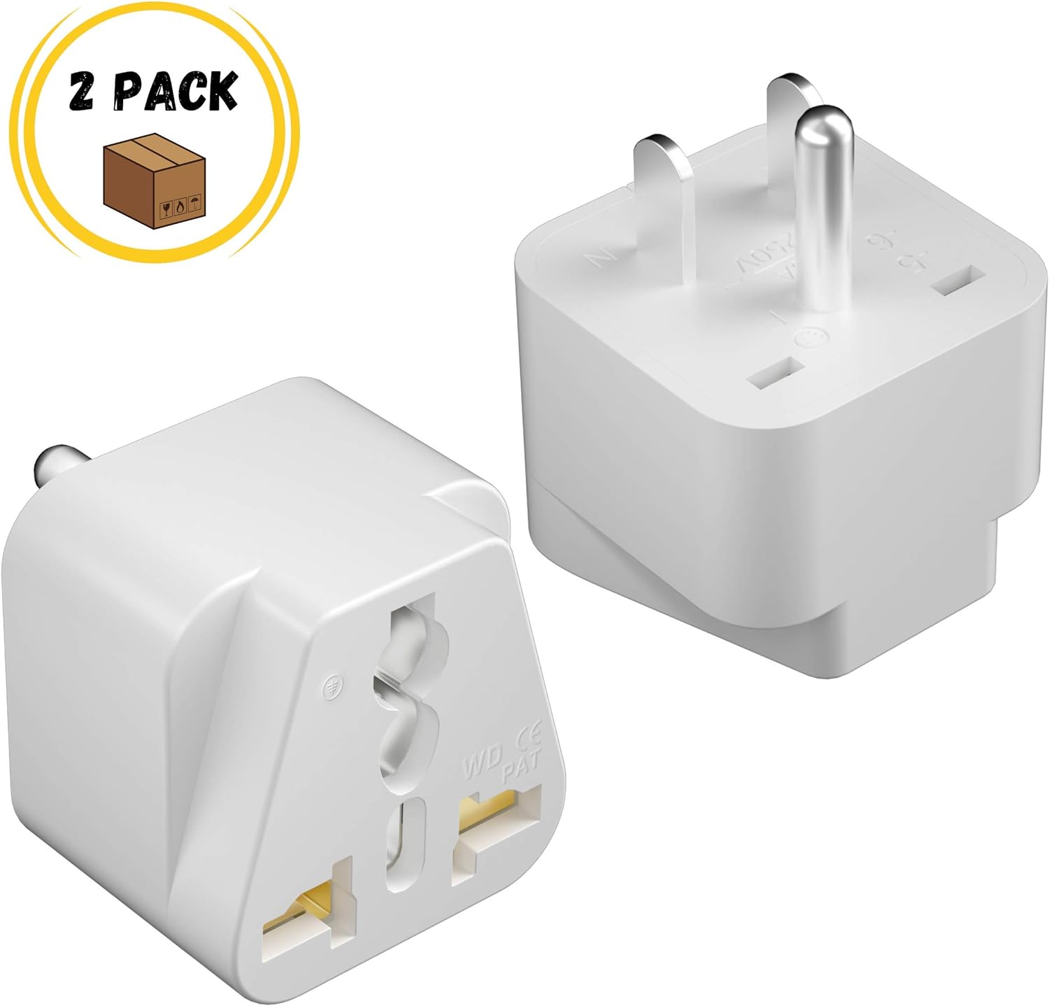 European Plug Adapter, 2 pc, Travel Adapter, US to EU Adapter, Electrical Adapters, Converter Plug