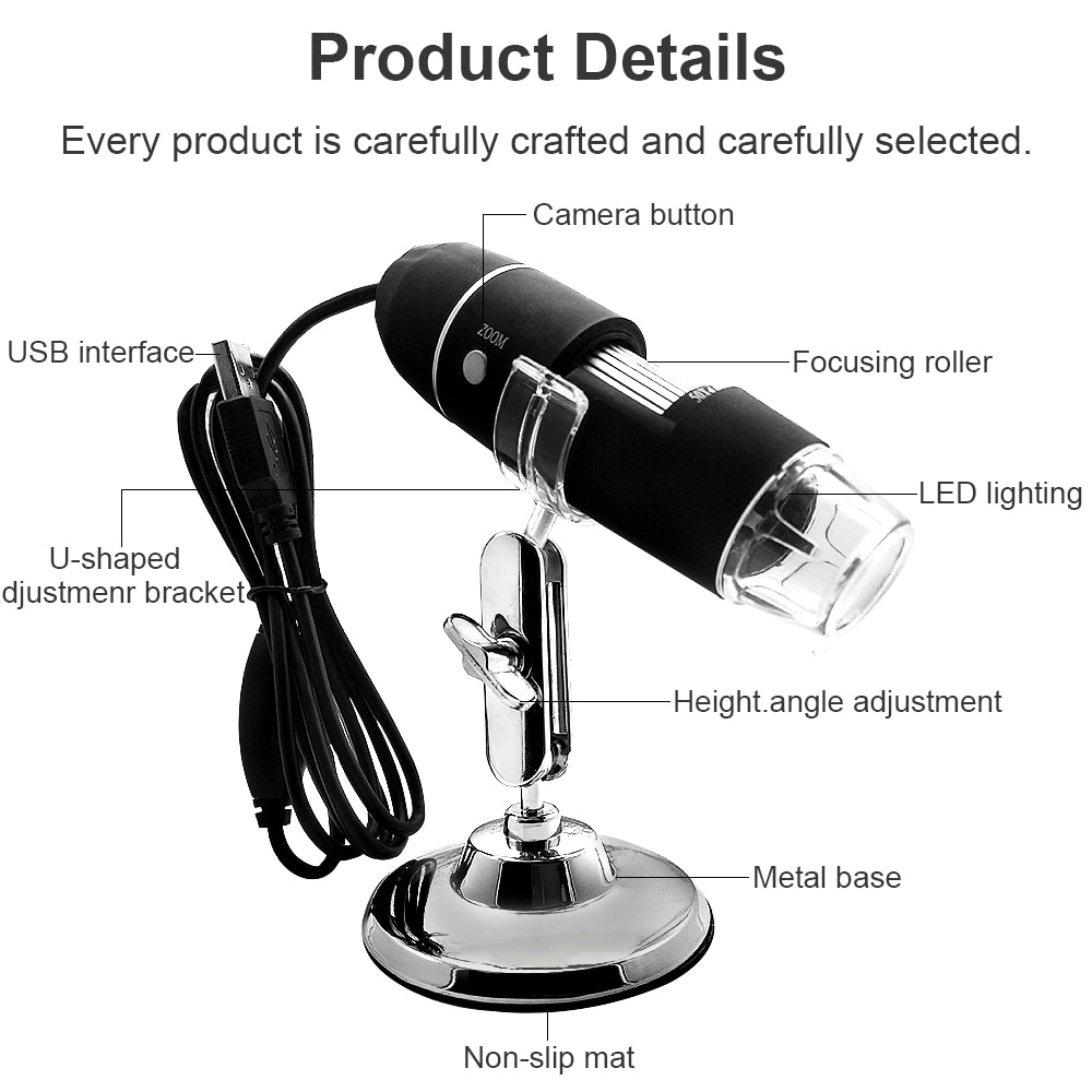Digital Microscope Mega Pixels 50X-1600X 8 LED USB Microscope Microscopio Magnifier Electronic Stereo USB Endoscope Camera