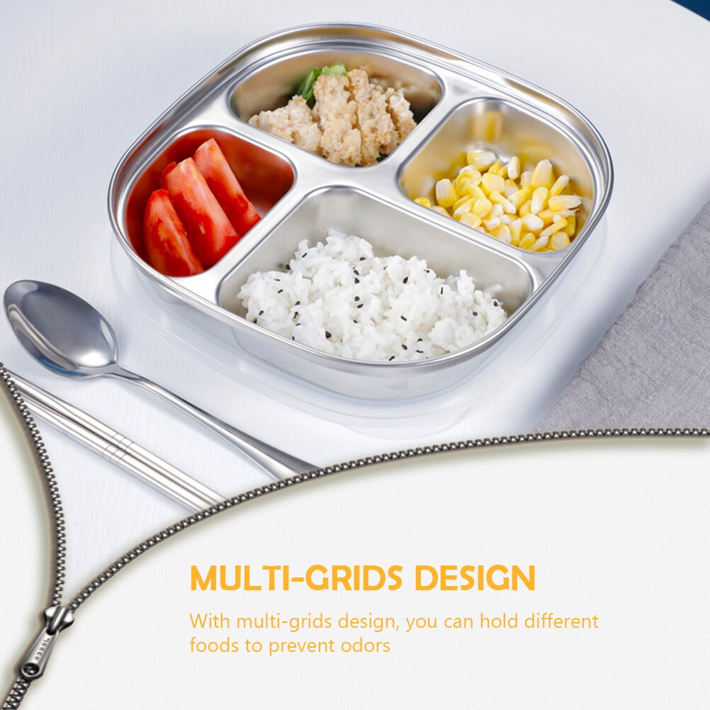 Divided Food Serving Plate Multi-use Buffet Plate Canteen Food Tray for Restaurant